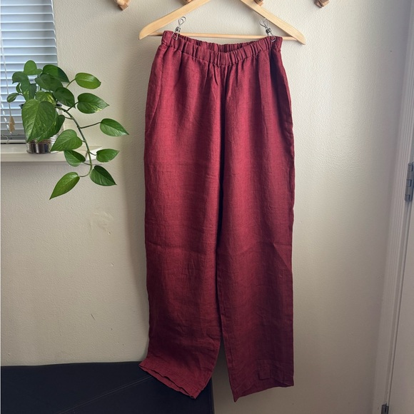 Flax Wide/Straight Leg Pants Red - Picture 1 of 2